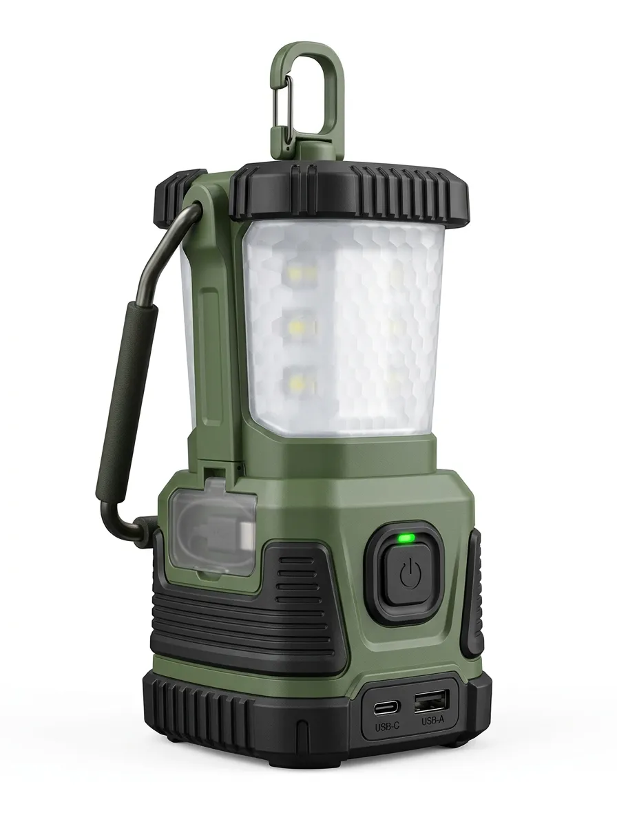 Camping Olive Green LED Rechargeable Lantern