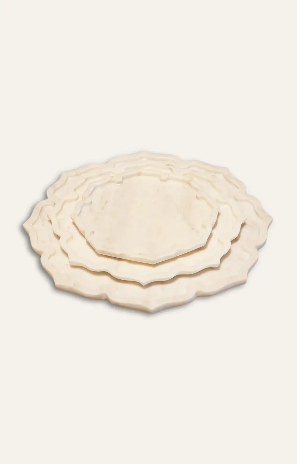 Scalloped Marble Platter Set