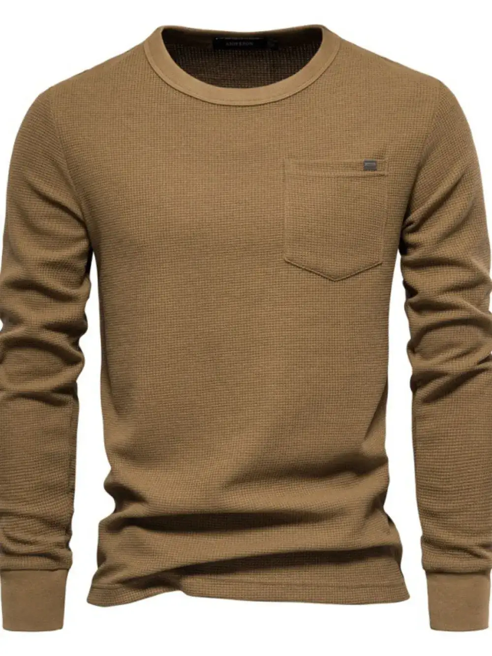 Relaxed Waffle Knit Crew Neck Tee