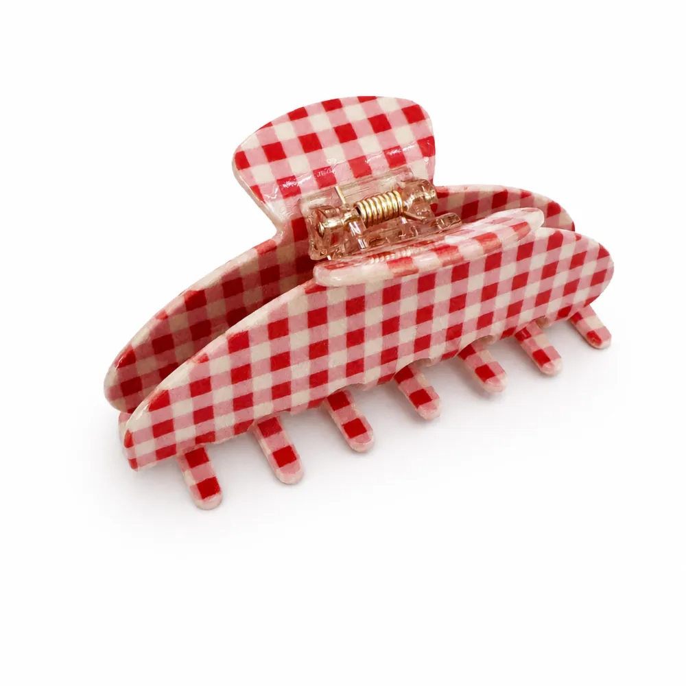 Gingham Check Claw Clip