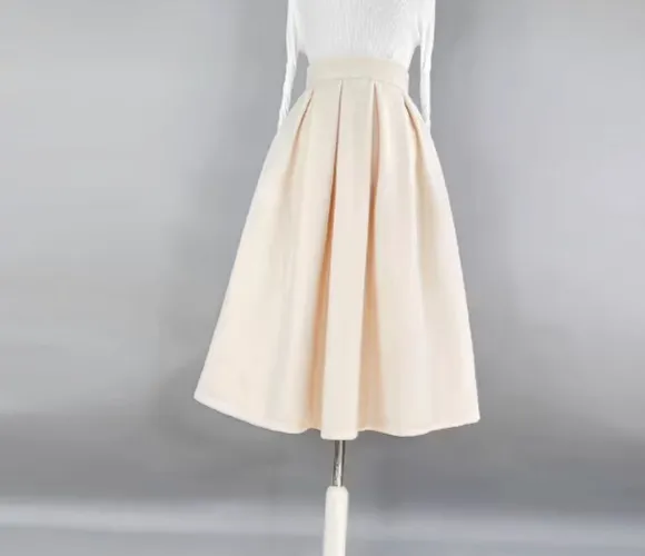 Artful Clean Everyday Casual Wool Skirt