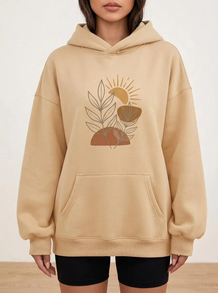 Boho Nature Botanical Sun Hoodie