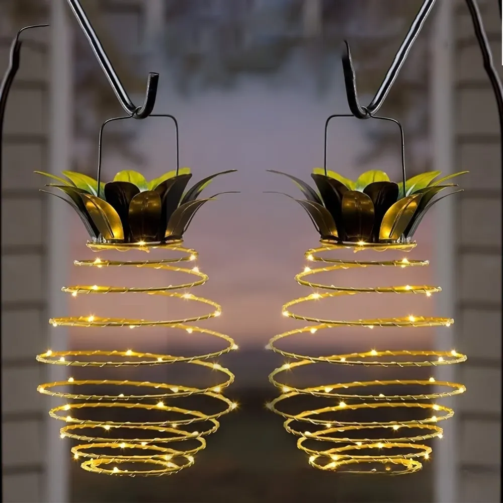 1 Pcs Hanging Solar Pineapple Light