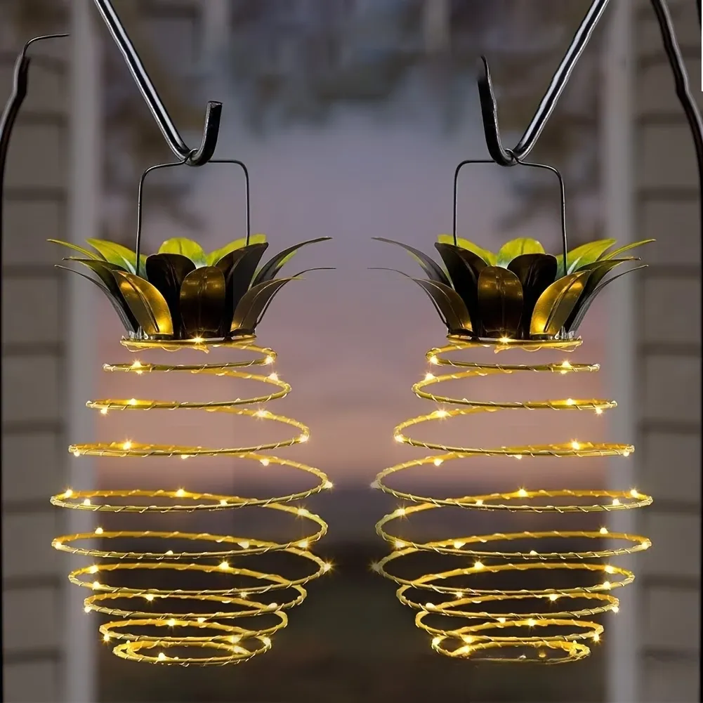 1 Pcs Hanging Solar Pineapple Light