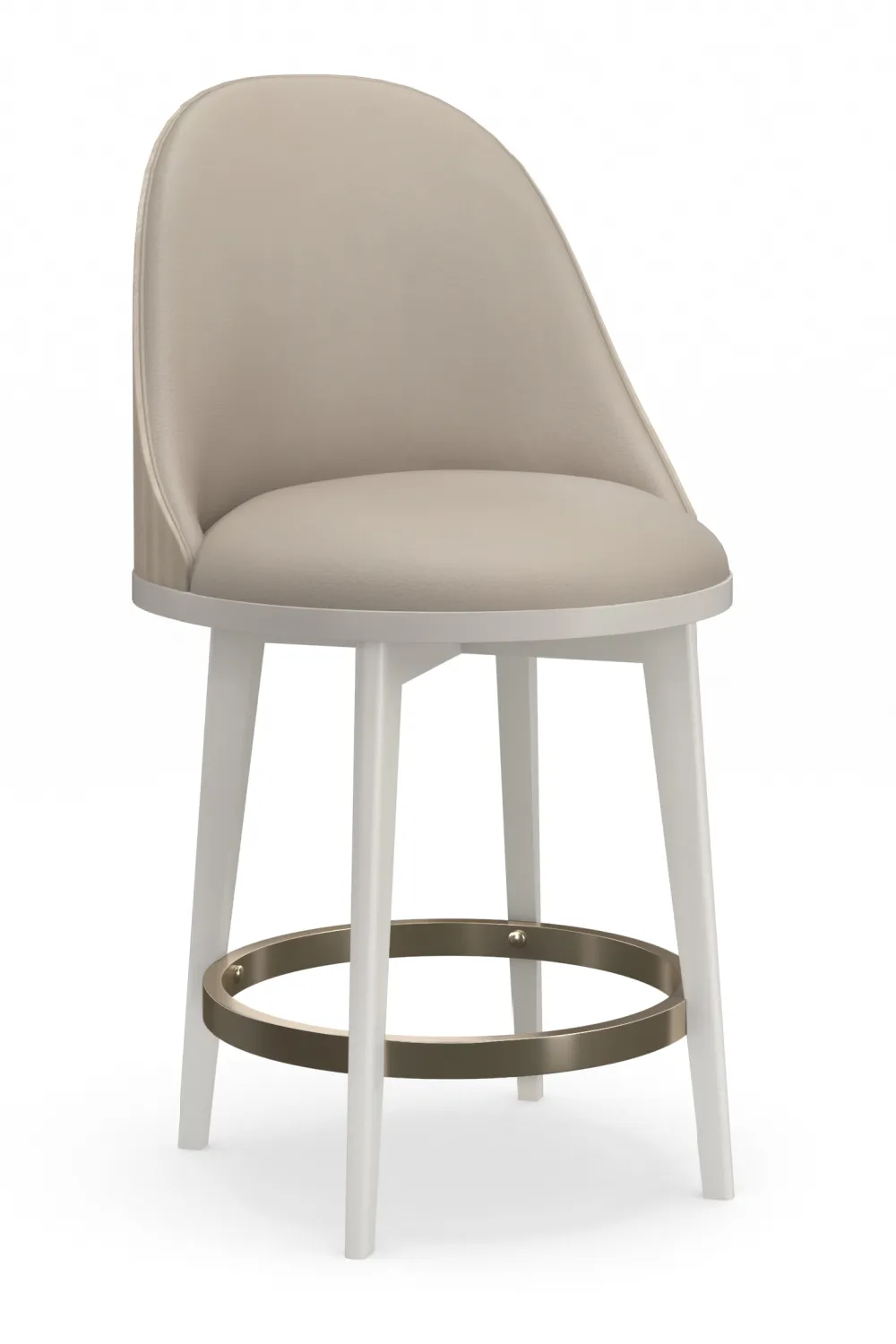 Swivel Leather Vegan-Leather Counter Stool