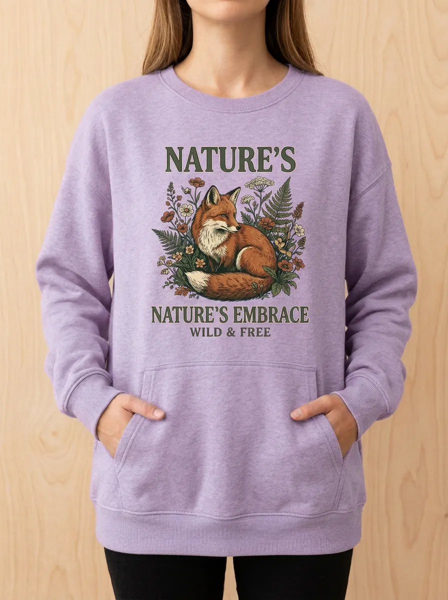 Nature Lover Fox Floral Sweatshirt