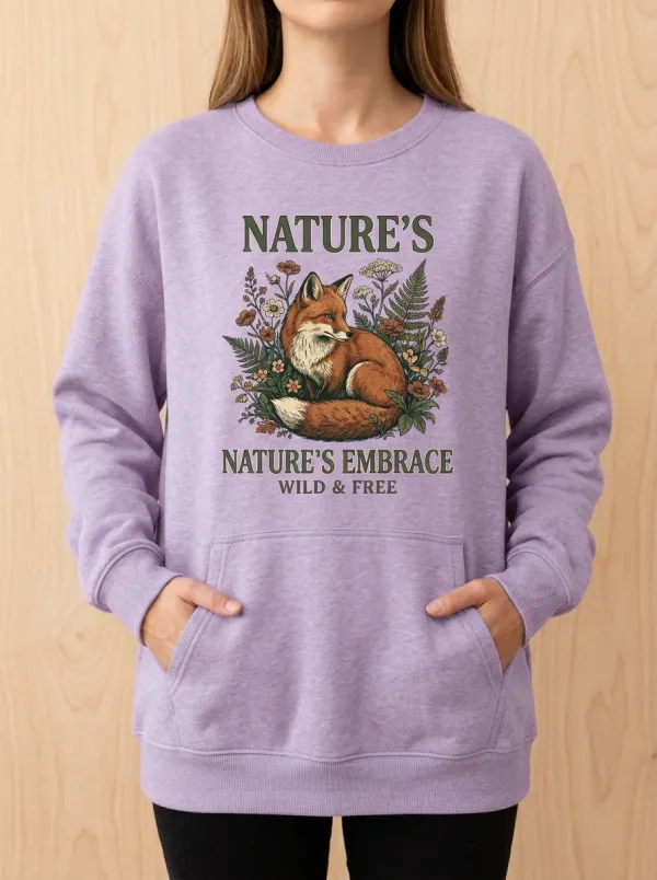 Nature Lover Fox Floral Sweatshirt