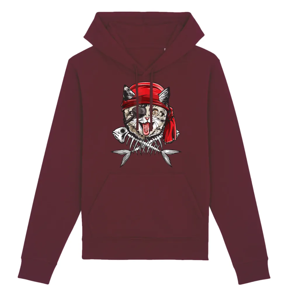 Pirate Cat Graphic Pullover Hoodie