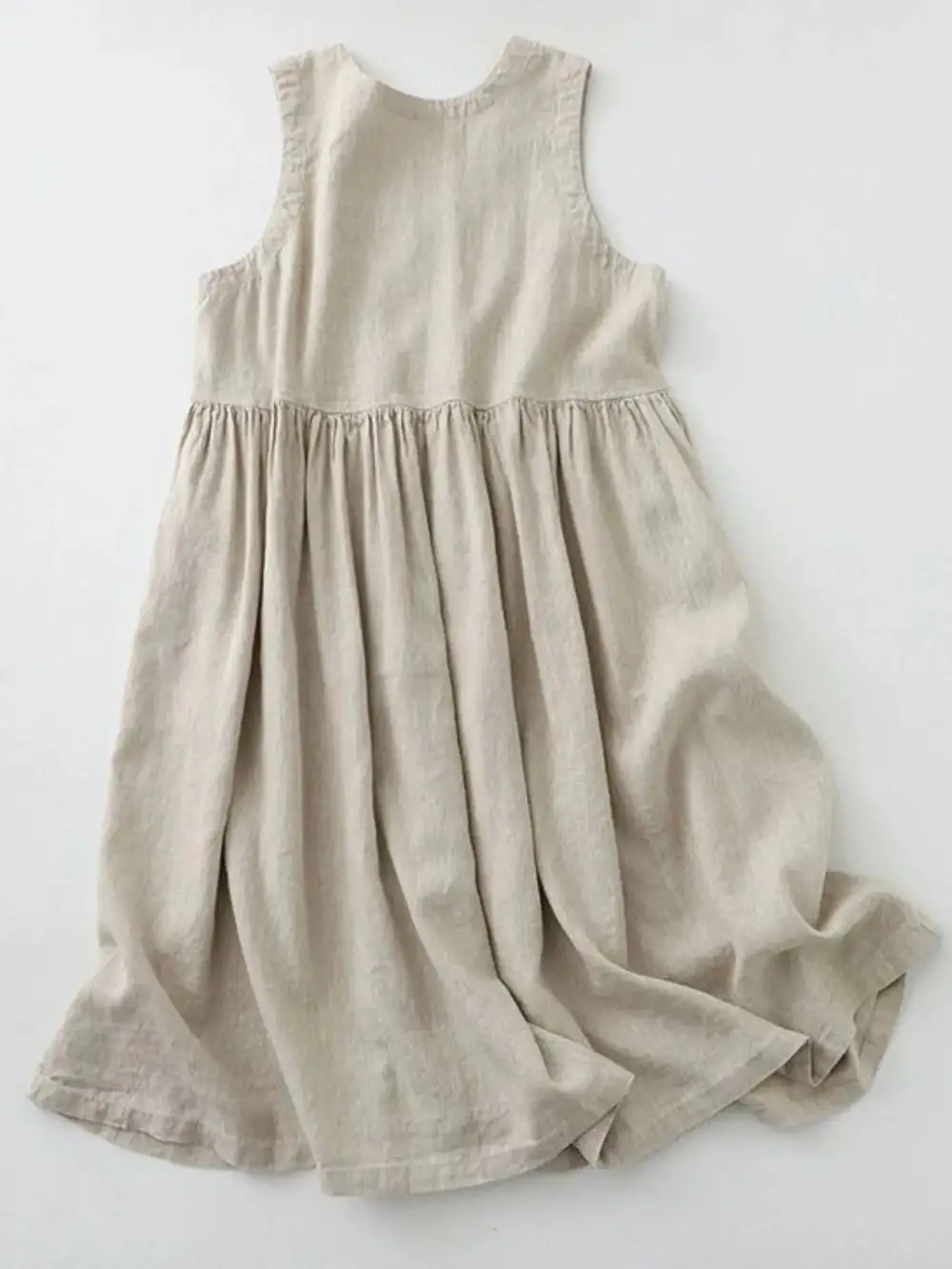 Elegant V Neck Sleeveless Midi Dress