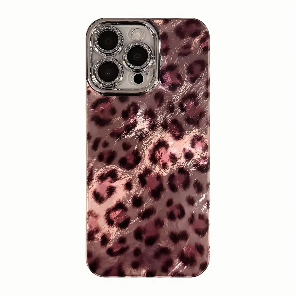 Leopard Textured Glossy Glossy Phone Case