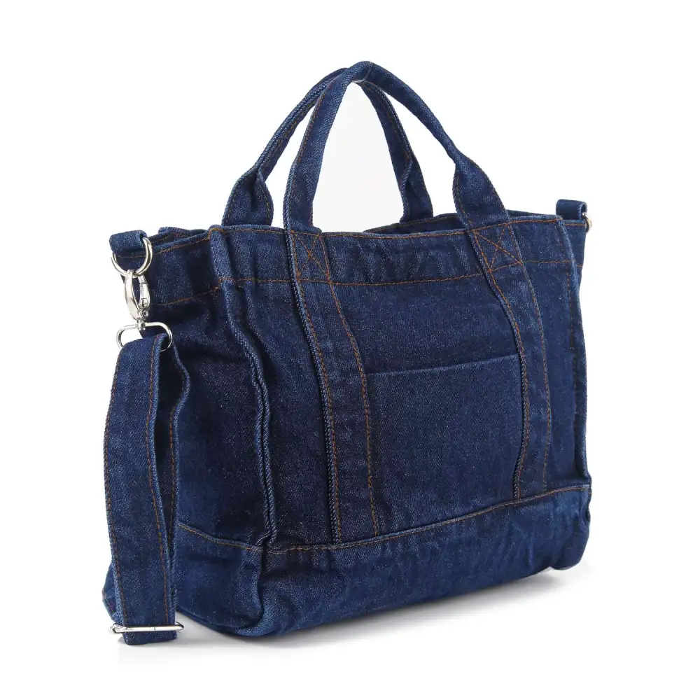 Front Pocket Denim Tote Bag