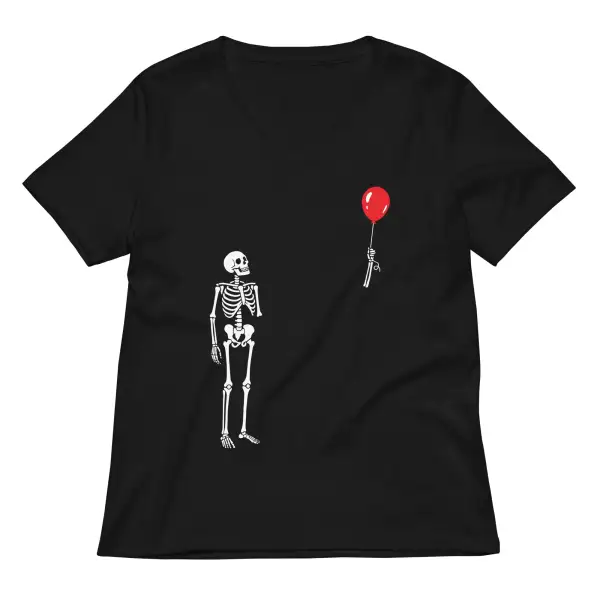 Balloon Print V Neck Tee