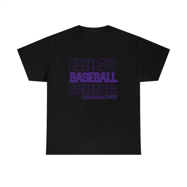 Baseball Louisiana State in Modern Stacked Lettering