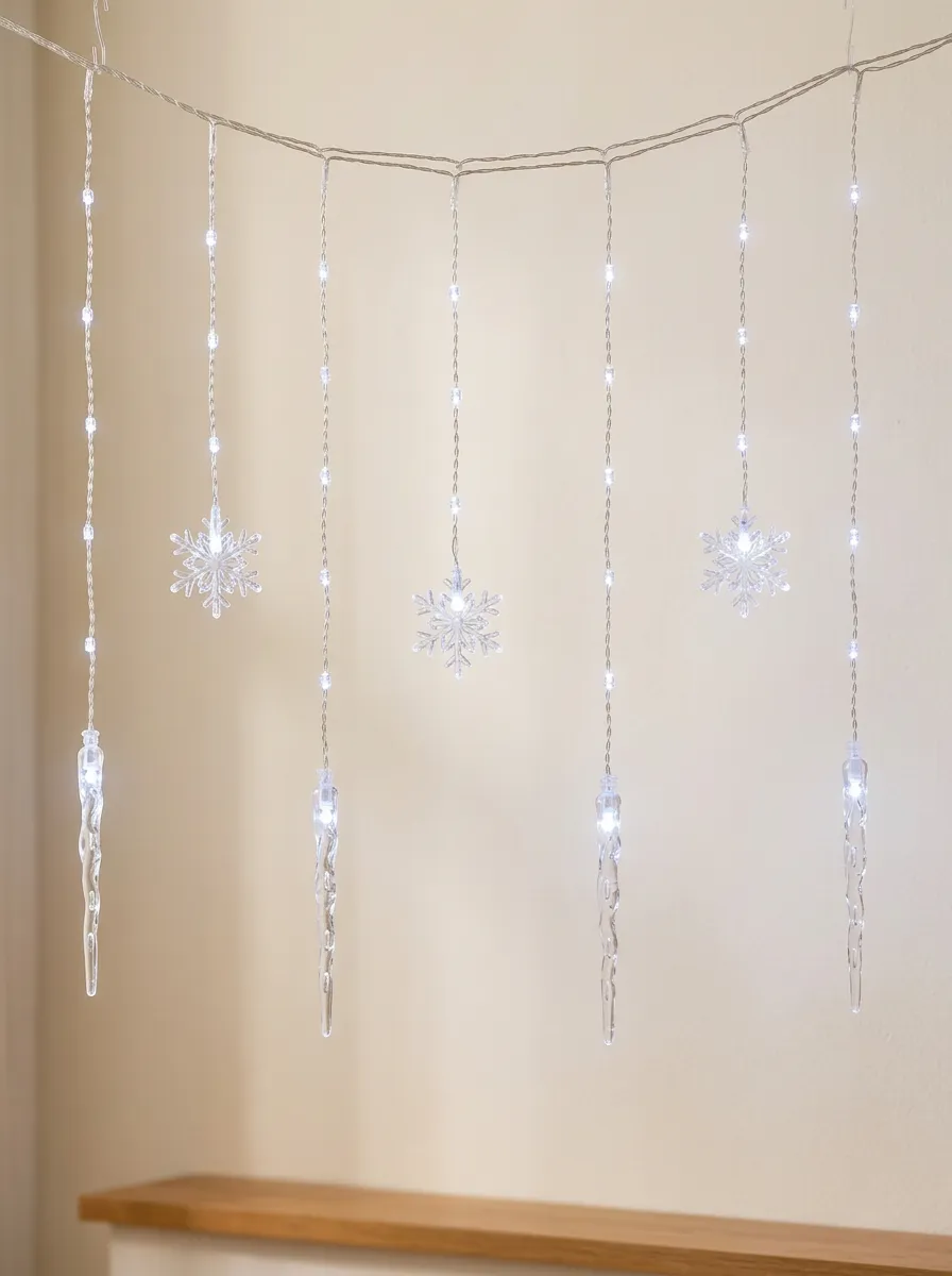 Snowflake Icicle Christmas LED String Lights