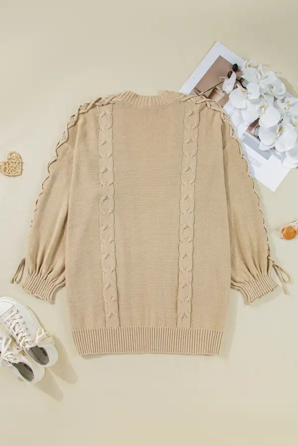 Cable-Knit Pocketed Cardigan