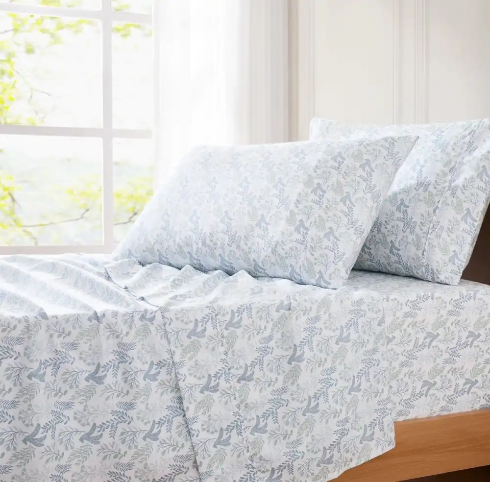 Floral Botanical Leaf Sheet Bedding Set