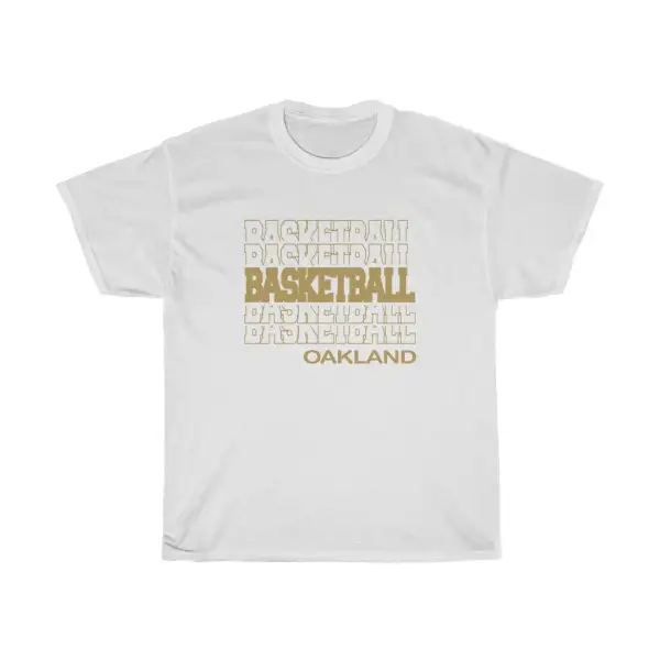 Basketball Oakland in Modern Stacked Lettering