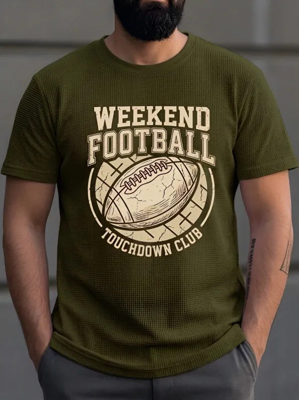 Men's Weekend Football Touchdown Club Graphic Printed T-Shirt
