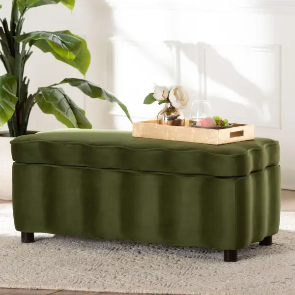 Storage Velvet Storage Bench