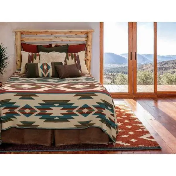 Wool Blend Geometric Bedding Set
