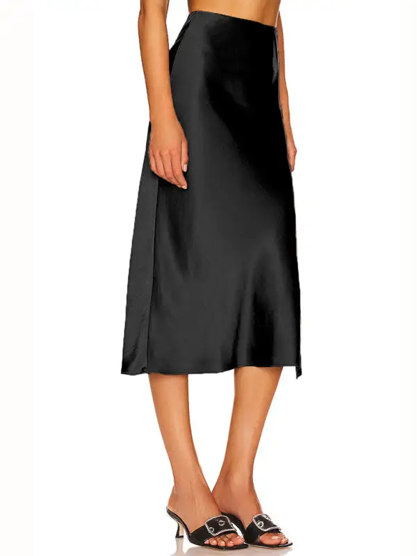 Airy Simple Satin Skirt