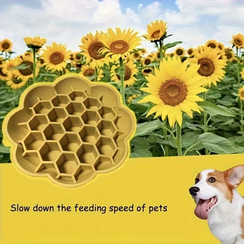 Dog Sunflower Slow Feeder Bowl