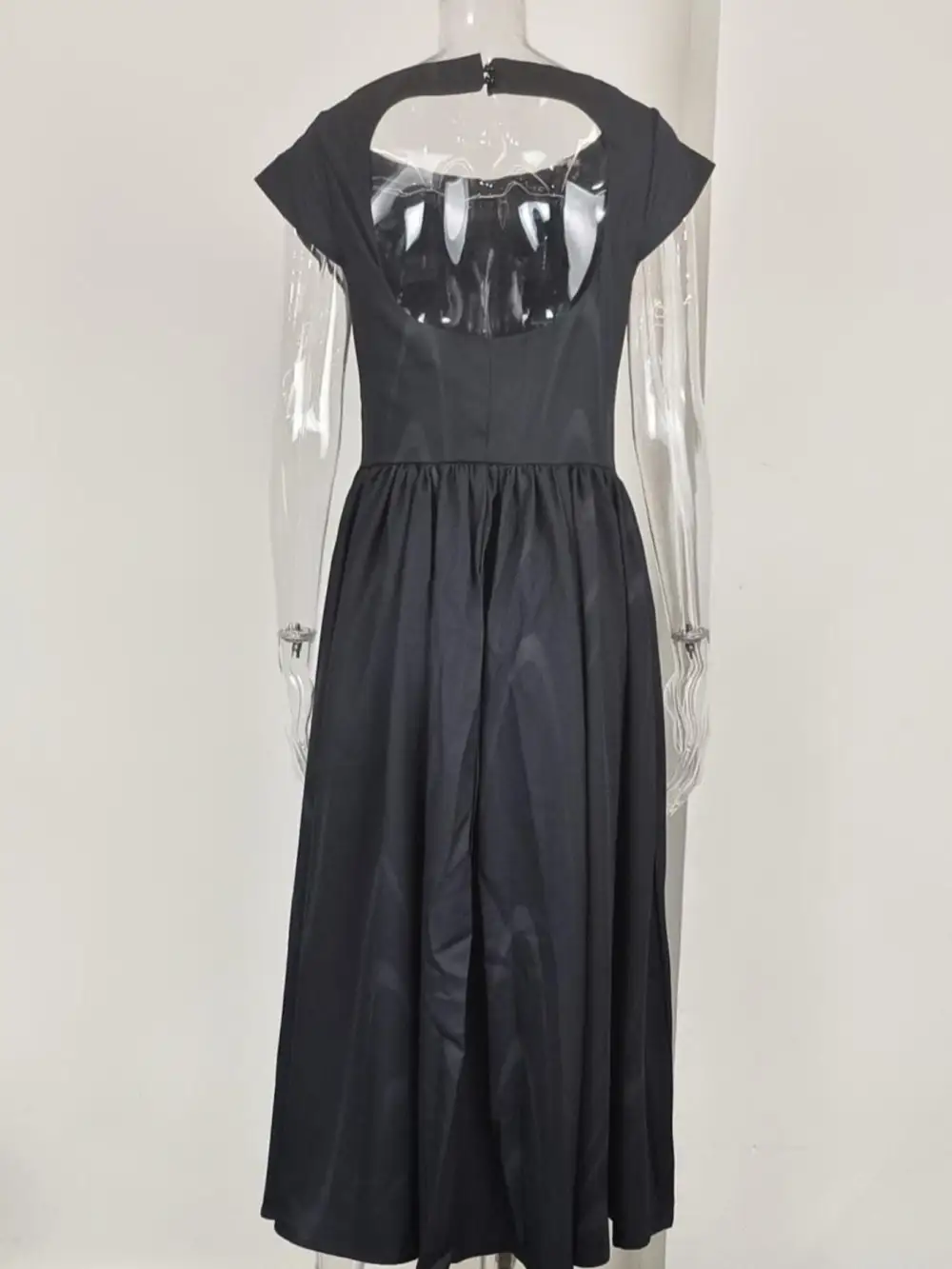 Full Size Cap Sleeve A-Line Midi Dress Plus Size
