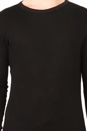 Refined Long Sleeve Crewneck Cotton T-Shirt