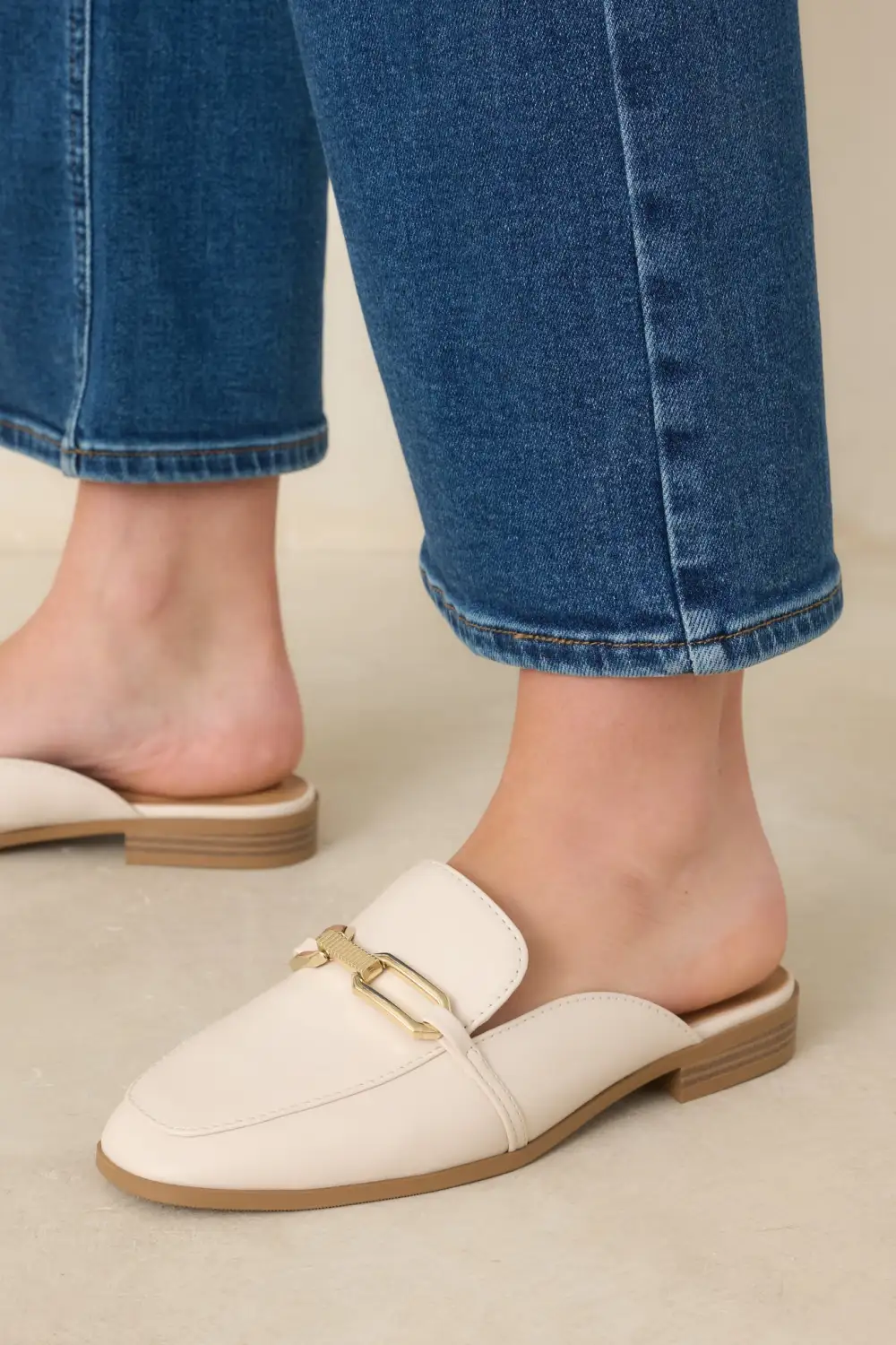 White Closed-Toe Sandals