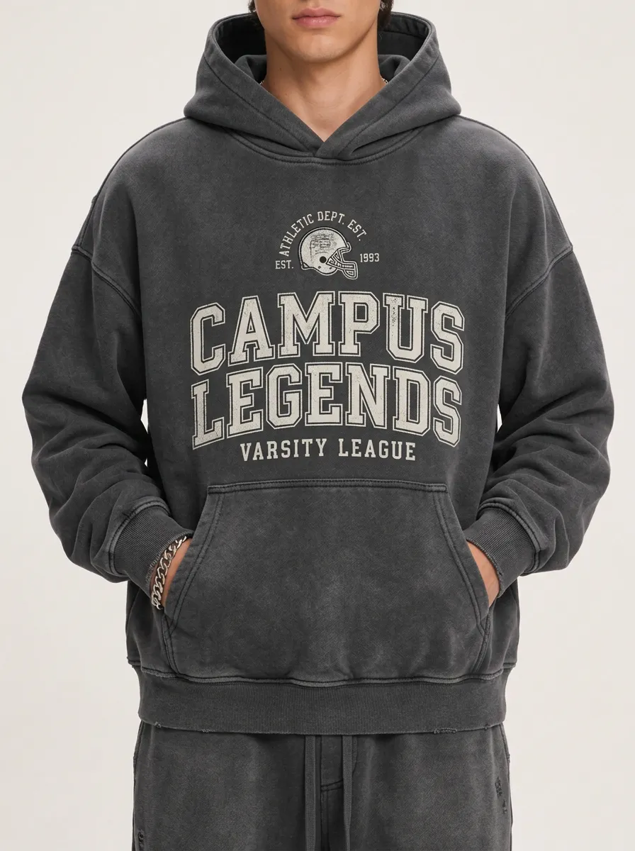 Men's Campus Legends Football Helmet Varsity Printed Hoodie