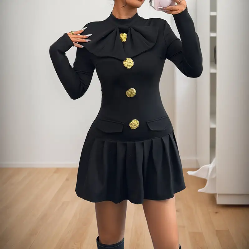 Women's Elegant Button-Detail Dress