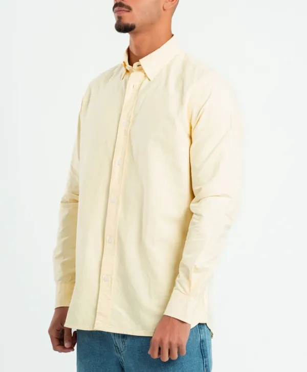 Yellow Structured Button Front Shirt