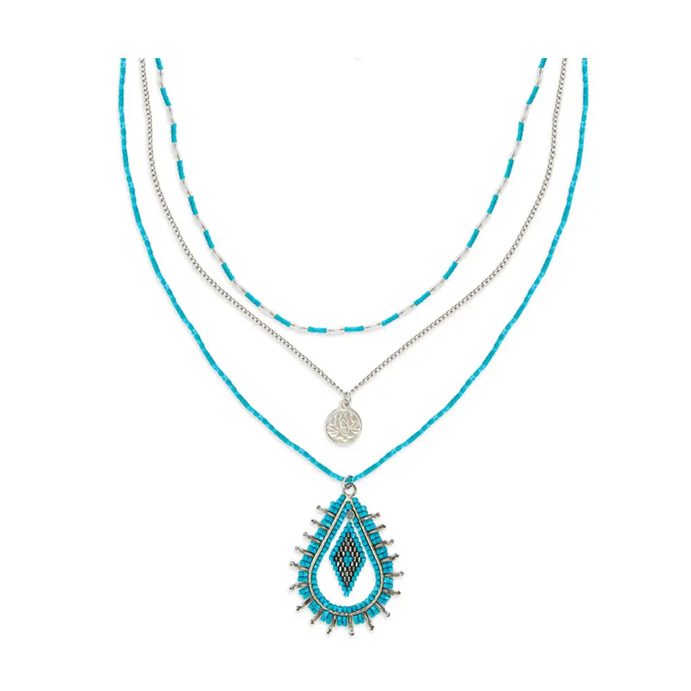 Layered Necklace with Pendant Detail