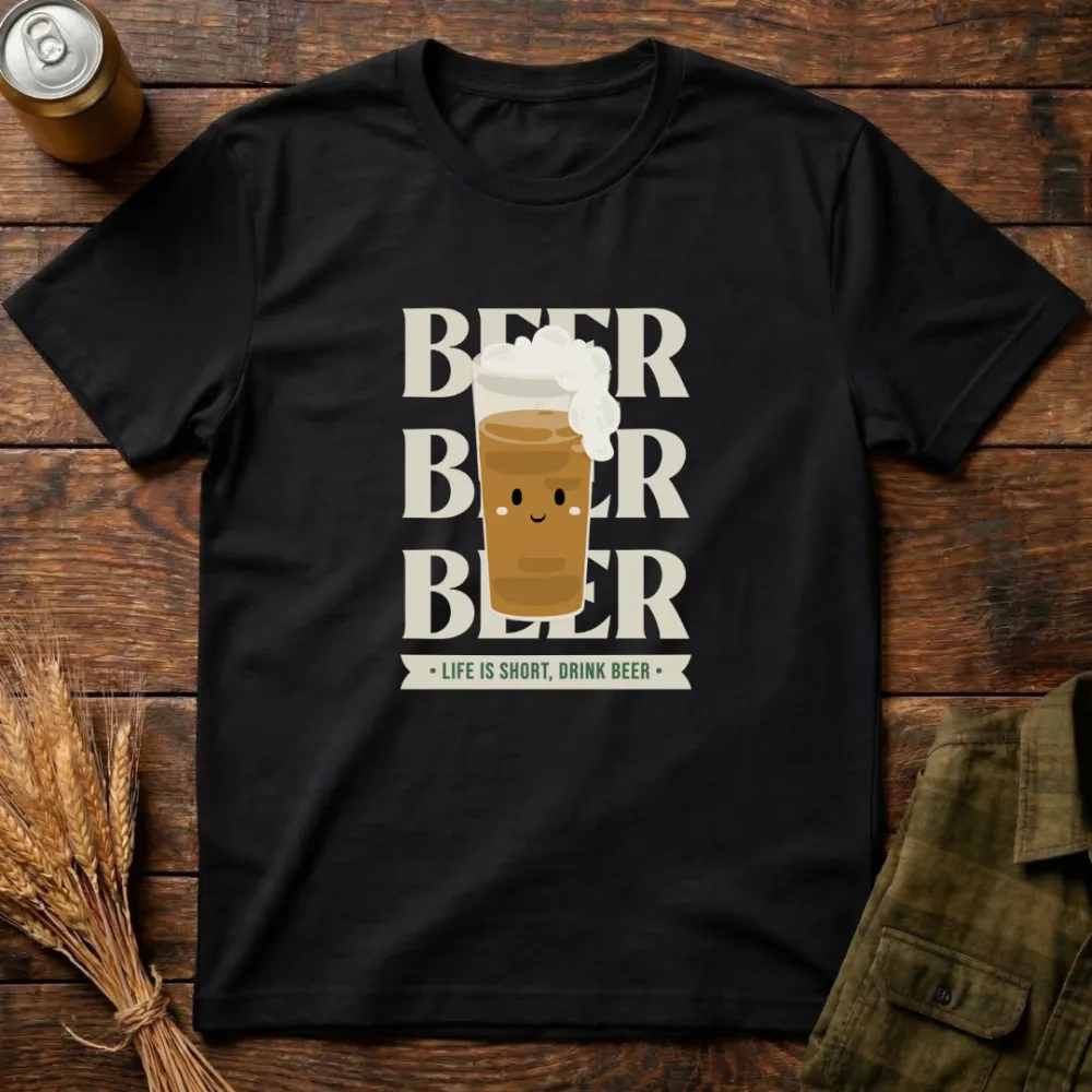 Drink Beer Graphic Cotton T-Shirt