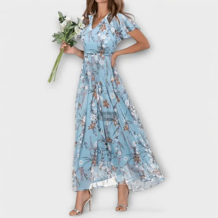 Floral Chiffon Flowing Maxi Dress