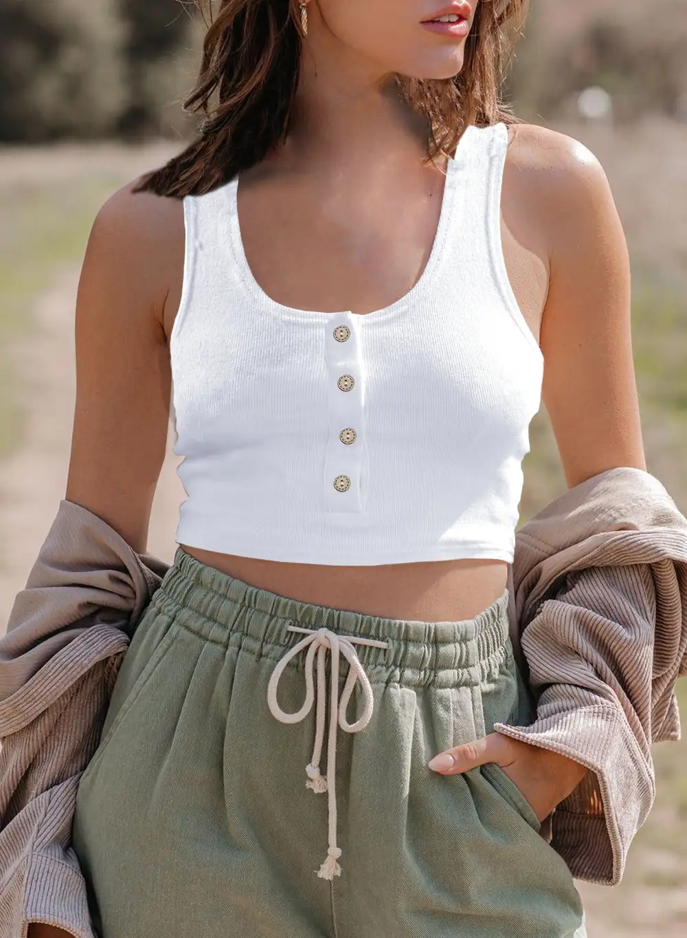 Breasted Short Tank Top