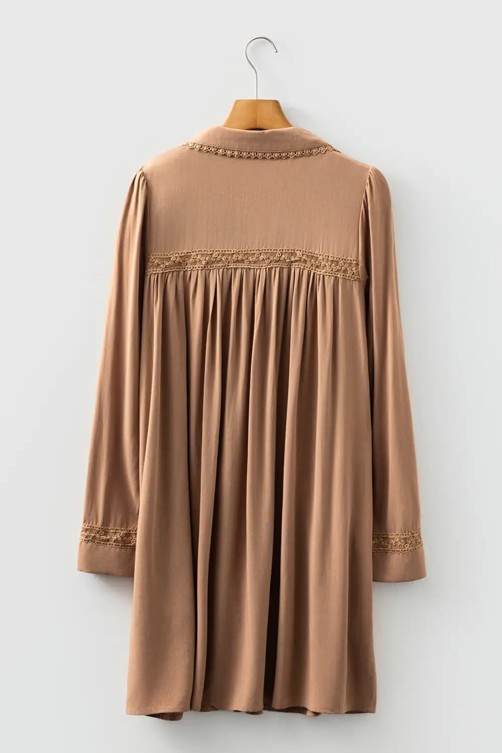 Structured Shape Lace Long Sleeve Mini Dress