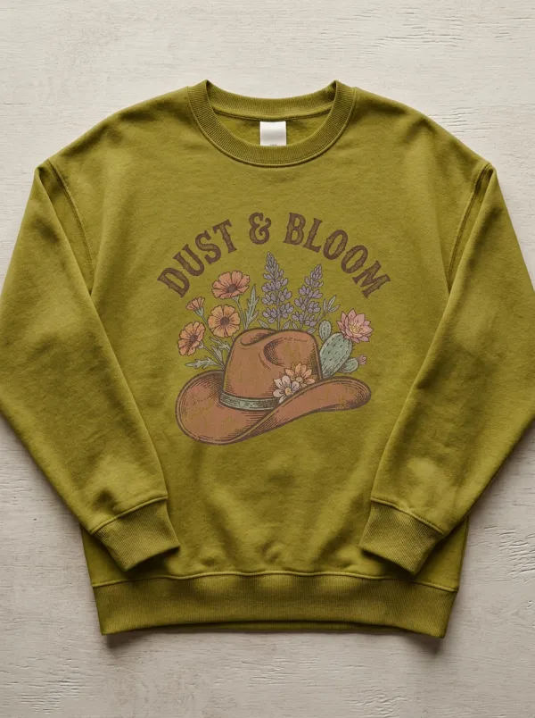 Women's Western Cowgirl Floral Dust & Bloom Printed Sweatshirt