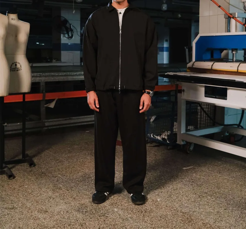 Black Relaxed Two Piece Tracksuit