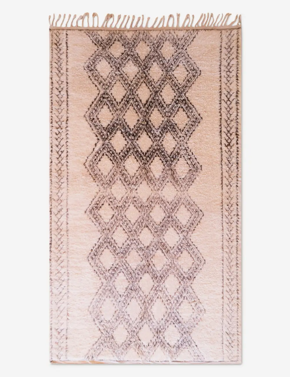Warm Rich Moroccan Inspired Hand Knotted Wool Area Rug