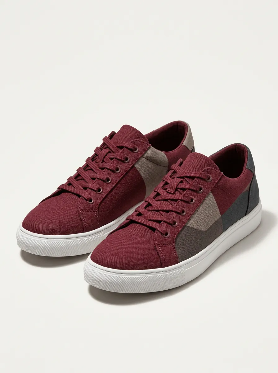Men's Colorblock Canvas Printed Casual Shoes