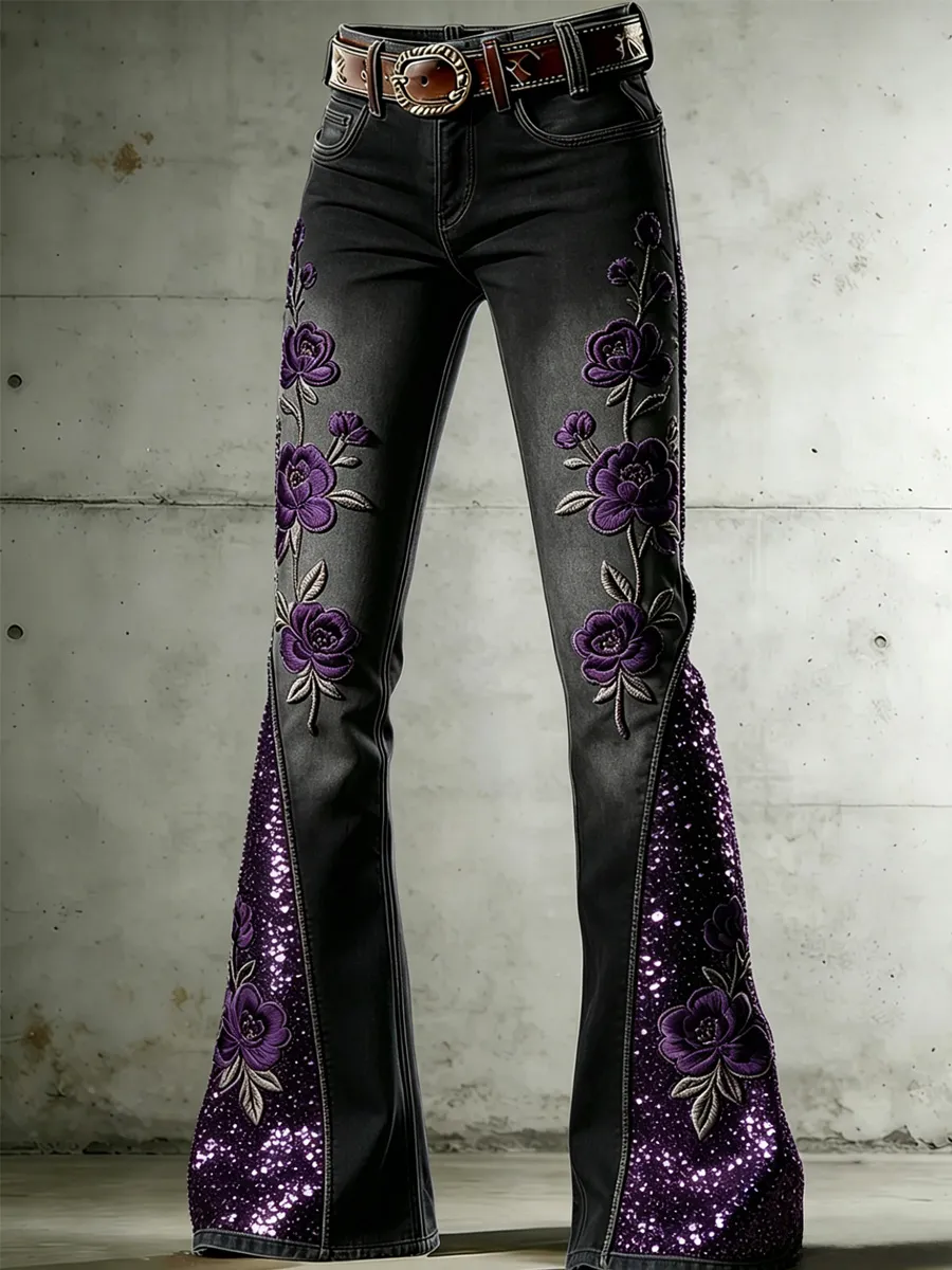 Women's Floral Casual Long Pants