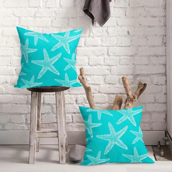 2 Pcs Coastal Starfish Pillow