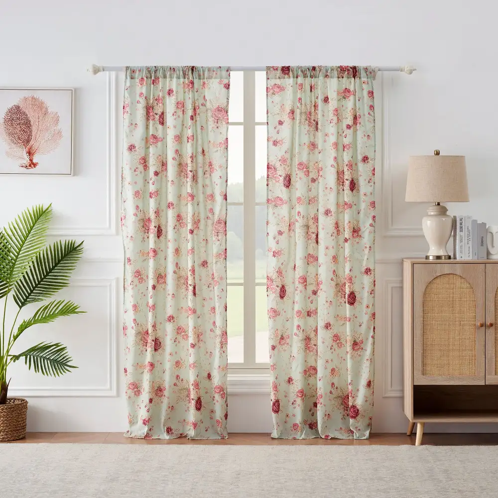 Cotton Solid Rod-Pocket Traditional Window Treatment