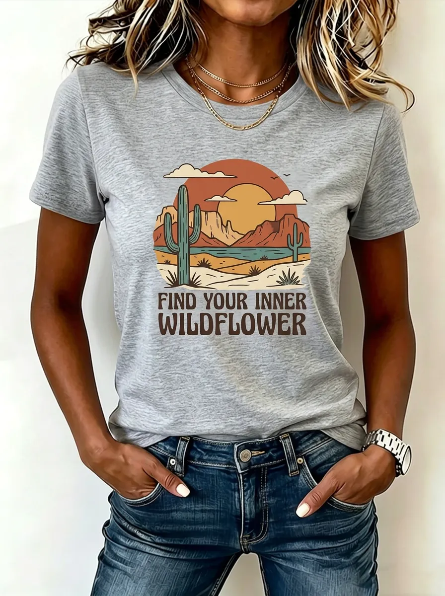 Desert Nature Lover Cactus Sunset T-Shirt