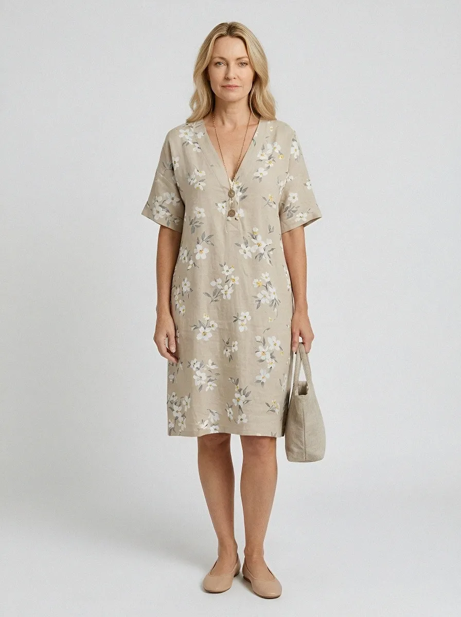 Women's Summer Vacation Lavender Floral Printed Dress