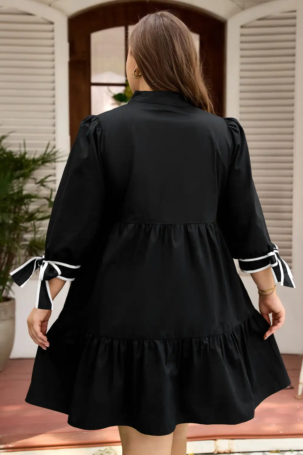 Comfort Fit V Neck Mini Dress