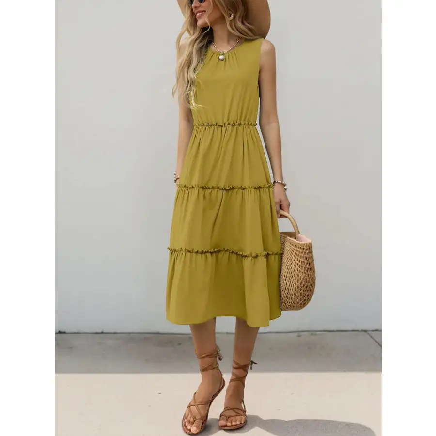 Frill Tiered Midi Dress