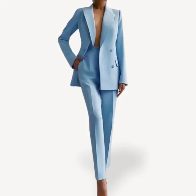 Formal Tailored Suit Set with Long Blazer