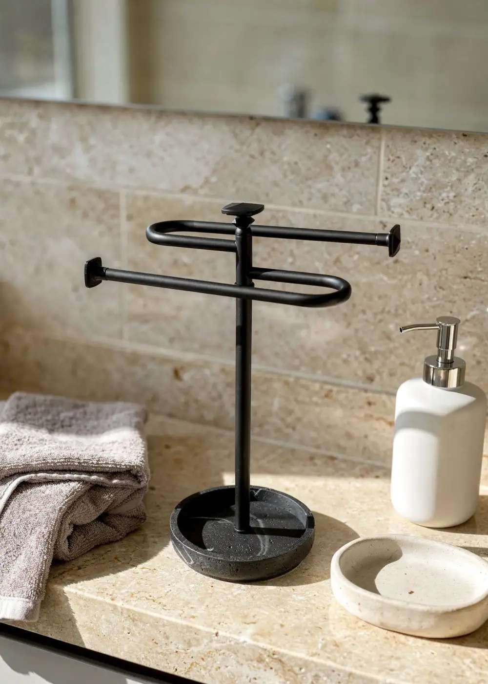 Hand Towel Stand Black